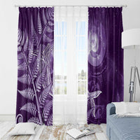 New Zealand Matariki Window Curtain Maori Koru With Humpback Whale Purple
