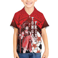 The First King Of Tonga Family Matching Summer Maxi Dress and Hawaiian Shirt Tongan Pride LT05 Son's Shirt Red - Polynesian Pride