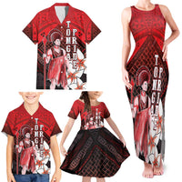 The First King Of Tonga Family Matching Tank Maxi Dress and Hawaiian Shirt Tongan Pride LT05 - Polynesian Pride