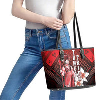 The First King Of Tonga Leather Tote Bag Tongan Pride
