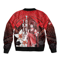 The First King Of Tonga Sleeve Zip Bomber Jacket Tongan Pride