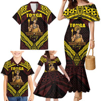 Tonga First King Family Matching Mermaid Dress and Hawaiian Shirt Ahoeitu Know Your Roots LT05 - Polynesian Pride