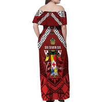Tonga Emancipation Day Family Matching Off Shoulder Maxi Dress and Hawaiian Shirt Tongan Kupesi Pattern LT05 - Polynesian Pride