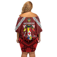 Tonga Emancipation Day Family Matching Off Shoulder Short Dress and Hawaiian Shirt Tongan Kupesi Pattern LT05 - Polynesian Pride
