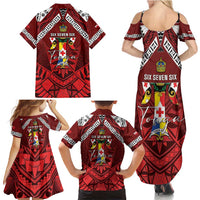 Tonga Emancipation Day Family Matching Summer Maxi Dress and Hawaiian Shirt Tongan Kupesi Pattern LT05 - Polynesian Pride