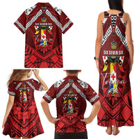 Tonga Emancipation Day Family Matching Tank Maxi Dress and Hawaiian Shirt Tongan Kupesi Pattern LT05 - Polynesian Pride