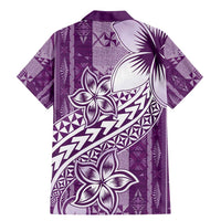 Tonga Kupesi Ngatu Family Matching Mermaid Dress and Hawaiian Shirt Vintage Purple Plumeria LT05 - Polynesian Pride