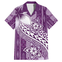 Tonga Kupesi Ngatu Family Matching Off The Shoulder Long Sleeve Dress and Hawaiian Shirt Vintage Purple Plumeria LT05 Dad's Shirt - Short Sleeve Purple - Polynesian Pride