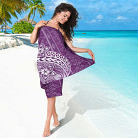 Tonga Kupesi Ngatu Sarong Vintage Purple Plumeria