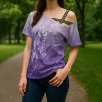 Lupus Awareness Month Cross Shoulder Shirt Polynesian Style