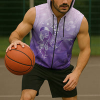 Lupus Awareness Month Sleeveless Zip Hoodie Polynesian Style