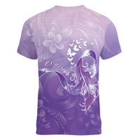 Lupus Awareness Month Women V-Neck T-Shirt Polynesian Style
