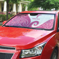 Personalised New Zealand Nurse Auto Sun Shade Maori Koru Pink Version