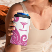 Personalised New Zealand Nurse 4 in 1 Can Cooler Tumbler Maori Koru Pink Version LT05 - Polynesian Pride