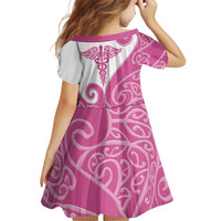 Personalised New Zealand Nurse Family Matching Puletasi and Hawaiian Shirt Maori Koru Pink Version LT05 - Polynesian Pride
