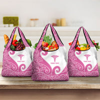 Personalised New Zealand Nurse Grocery Bag Maori Koru Pink Version