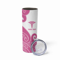 Personalised New Zealand Nurse Skinny Tumbler Maori Koru Pink Version LT05 - Polynesian Pride