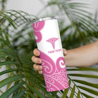 Personalised New Zealand Nurse Skinny Tumbler Maori Koru Pink Version LT05 - Polynesian Pride