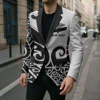Personalised New Zealand Nurse Blazer Maori Koru Black Version