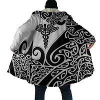 Personalised New Zealand Nurse Cloak Maori Koru Black Version