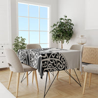 Personalised New Zealand Nurse Tablecloth Maori Koru Black Version
