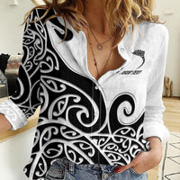 Personalised New Zealand Nurse Women Casual Shirt Maori Koru Black Version LT05 Female Black - Polynesian Pride