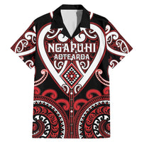 Custom Aotearoa Ngapuhi Family Matching Mermaid Dress and Hawaiian Shirt Maori Tribal Pattern LT05 Dad's Shirt - Short Sleeve Red - Polynesian Pride