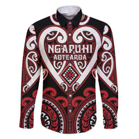 Custom Aotearoa Ngapuhi Family Matching Off The Shoulder Long Sleeve Dress and Hawaiian Shirt Maori Tribal Pattern