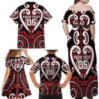 Custom Aotearoa Ngapuhi Family Matching Off Shoulder Maxi Dress and Hawaiian Shirt Maori Tribal Pattern LT05 - Polynesian Pride