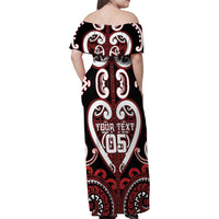Custom Aotearoa Ngapuhi Family Matching Off Shoulder Maxi Dress and Hawaiian Shirt Maori Tribal Pattern LT05 - Polynesian Pride