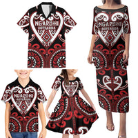 Custom Aotearoa Ngapuhi Family Matching Puletasi and Hawaiian Shirt Maori Tribal Pattern