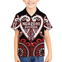 Custom Aotearoa Ngapuhi Kid Hawaiian Shirt Maori Tribal Pattern