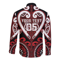 Custom Aotearoa Ngapuhi Long Sleeve Button Shirt Maori Tribal Pattern
