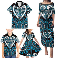 Custom Aotearoa Ngati Porou Family Matching Puletasi and Hawaiian Shirt Maori Tribal Pattern