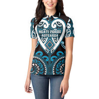 Custom Aotearoa Ngati Porou Women Polo Shirt Maori Tribal Pattern