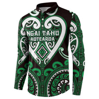 Custom Aotearoa Ngai Tahu Button Sweatshirt Maori Tribal Pattern