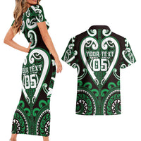 Custom Aotearoa Ngai Tahu Couples Matching Short Sleeve Bodycon Dress and Hawaiian Shirt Maori Tribal Pattern