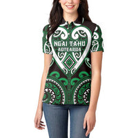 Custom Aotearoa Ngai Tahu Women Polo Shirt Maori Tribal Pattern