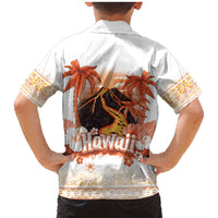 Hawaiian Volcano Lava Flow Family Matching Mermaid Dress and Hawaiian Shirt With Hawaiian Tapa Pattern LT05 - Polynesian Pride