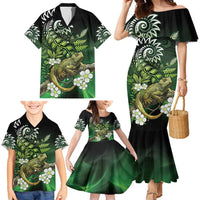 Aotearoa New Zealand Tuatara Family Matching Mermaid Dress and Hawaiian Shirt Maori Koru Art LT05 - Polynesian Pride
