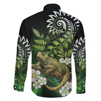 Aotearoa New Zealand Tuatara Family Matching Tank Maxi Dress and Hawaiian Shirt Maori Koru Art LT05 - Polynesian Pride