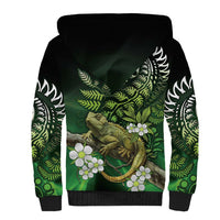 Aotearoa New Zealand Tuatara Sherpa Hoodie Maori Koru Art LT05 - Polynesian Pride