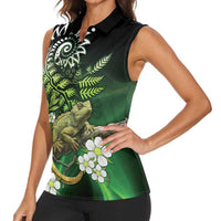 Aotearoa New Zealand Tuatara Women Sleeveless Polo Shirt Maori Koru Art LT05 - Polynesian Pride
