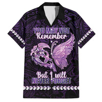 Personalised Alzheimer's Awareness Family Matching Off The Shoulder Long Sleeve Dress and Hawaiian Shirt You May Not Remember But I Will Never Forget LT05 Dad's Shirt - Short Sleeve Purple - Polynesian Pride