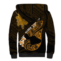 Personalized Hawaii Maui Sherpa Hoodie Polynesian Fish Hook Hibiscus Gold Version LT05 - Polynesian Pride