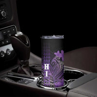 Personalized Hawaii Skinny Tumbler Hammerhead Shark Kakau Polynesian Tribal Purple LT05 - Polynesian Pride