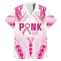 Breast Cancer Pink Out Family Matching Long Sleeve Bodycon Dress and Hawaiian Shirt Polynesian Art Tattoo White Version LT05 Dad's Shirt - Short Sleeve White - Polynesian Pride