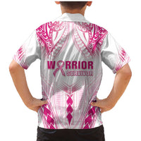 Breast Cancer Pink Out Family Matching Mermaid Dress and Hawaiian Shirt Polynesian Art Tattoo White Version LT05 - Polynesian Pride