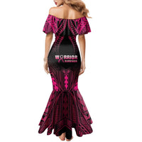 Breast Cancer Pink Out Family Matching Mermaid Dress and Hawaiian Shirt Polynesian Art Tattoo Black Version LT05 - Polynesian Pride