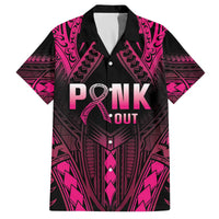 Breast Cancer Pink Out Family Matching Off The Shoulder Long Sleeve Dress and Hawaiian Shirt Polynesian Art Tattoo Black Version LT05 Dad's Shirt - Short Sleeve Black - Polynesian Pride